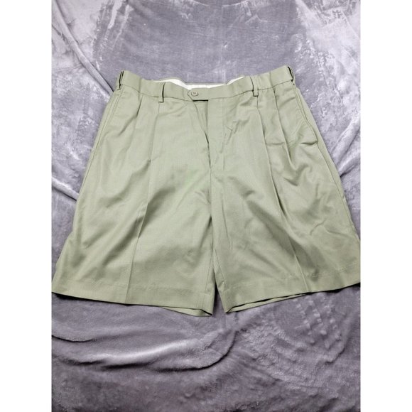 Boccacio Golf Mens Golf Shorts Size 38 sage green Pleated, Pockets - Picture 1 of 8